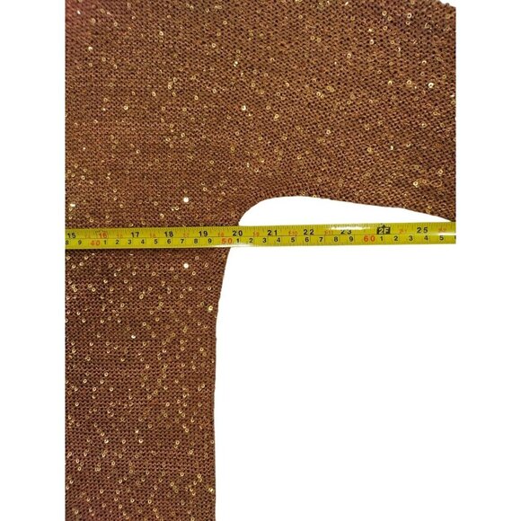 WD-NY Womens Medium Copper Sequin Knit V-Neck Sweater, NWT. - Picture 6 of 7